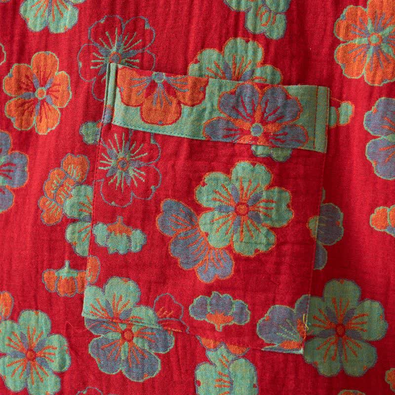 Plum Blossom Cotton Gauze Kimono Robe