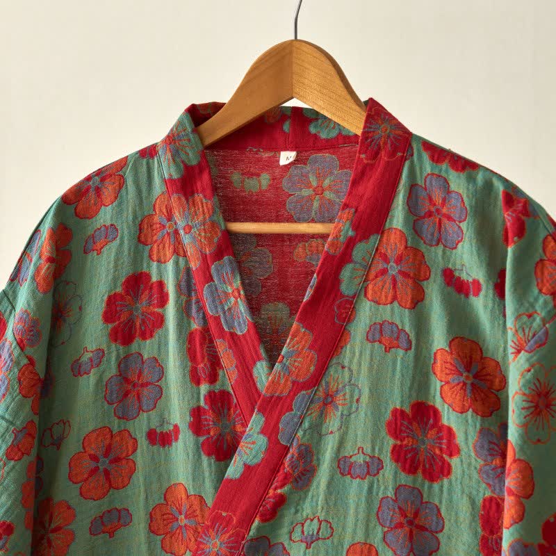 Plum Blossom Cotton Gauze Kimono Robe