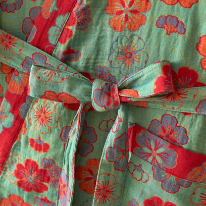 Plum Blossom Cotton Gauze Kimono Robe