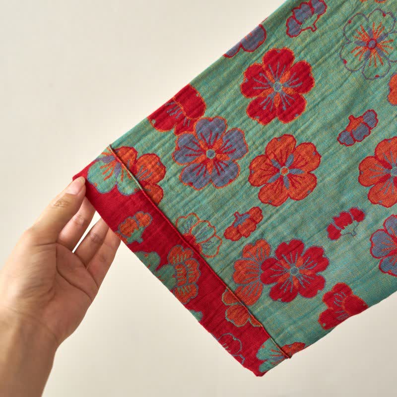 Plum Blossom Cotton Gauze Kimono Robe