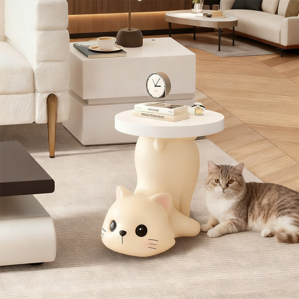 White Cat Chic Side Table
