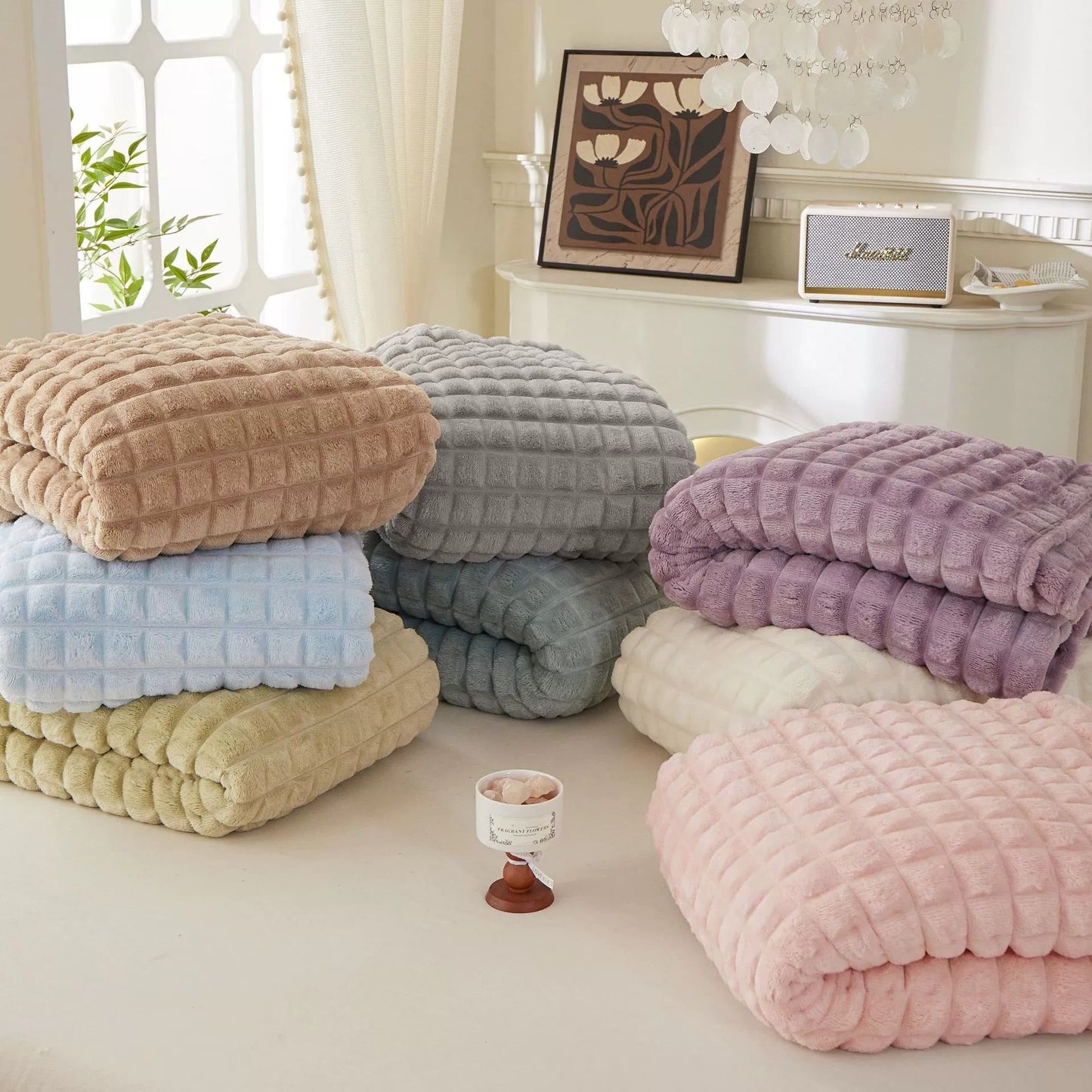 Plaid Thick Warm Throw Blanket