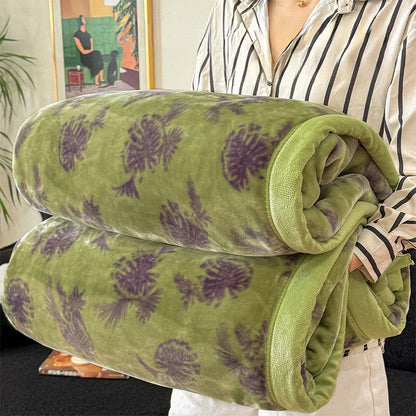 Tropical Leaf Flannel Throw Blanket