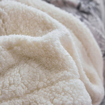 Zen Bamboo Leaf Reversible Sherpa Throw Blanket