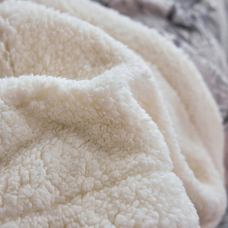 Zen Bamboo Leaf Reversible Sherpa Throw Blanket
