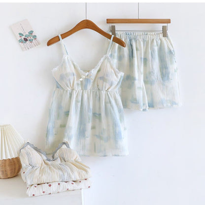 Summer Cotton Crinkle Cami Pajama Set