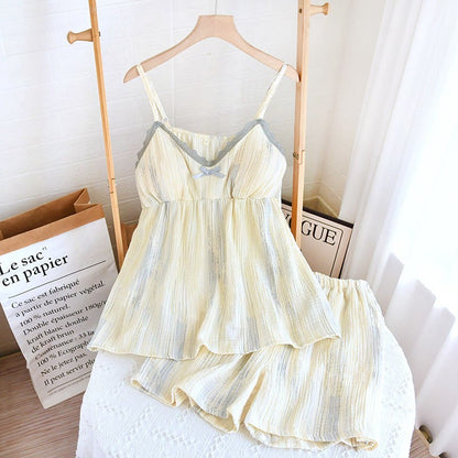 Summer Cotton Crinkle Cami Pajama Set