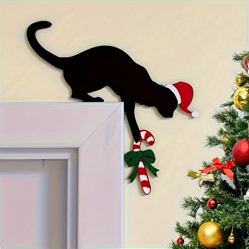 Black Cat Door Frame Decor