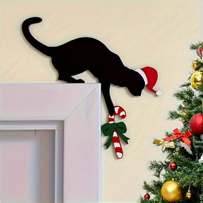 Black Cat Door Frame Decor