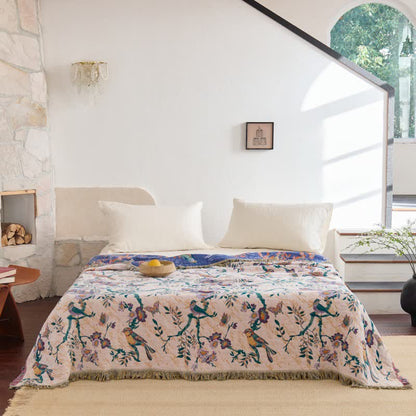 Bird on Branch Cotton Gauze Quilt
