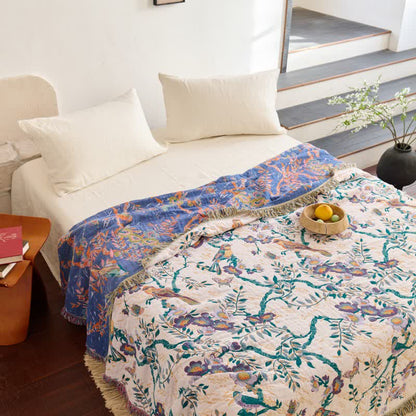 Bird on Branch Cotton Gauze Quilt
