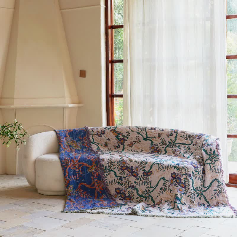 Bird on Branch Cotton Gauze Quilt