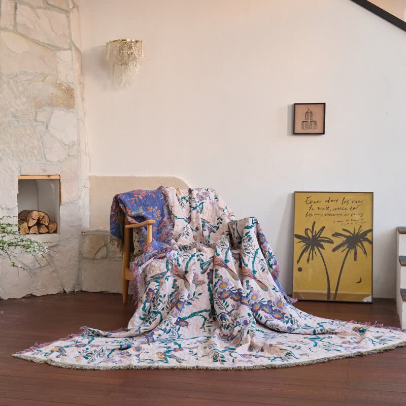 Bird on Branch Cotton Gauze Quilt
