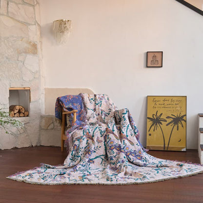 Bird on Branch Cotton Gauze Quilt