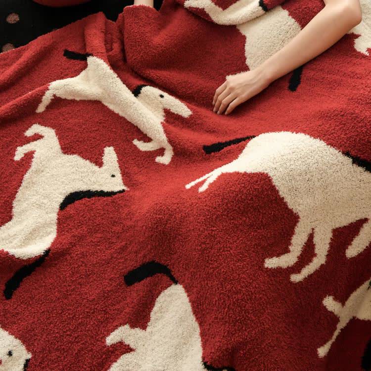 Ownkoti Artistic Equestrian Silhouette Throw Blanket