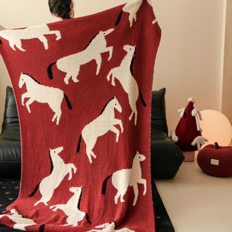 Ownkoti Artistic Equestrian Silhouette Throw Blanket