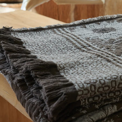 Ownkoti Vintage Sunflower Pure Cotton Tassel Blanket