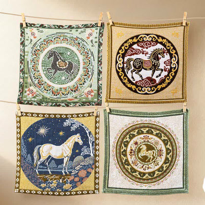 Ownkoti Vintage Horse Zodiac Cotton Gauze Towel