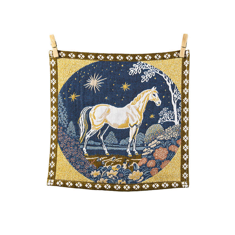 Ownkoti Vintage Horse Zodiac Cotton Gauze Towel