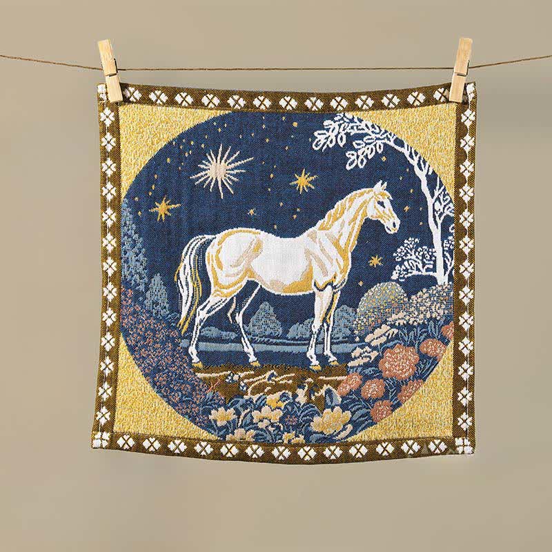 Ownkoti Vintage Horse Zodiac Cotton Gauze Towel