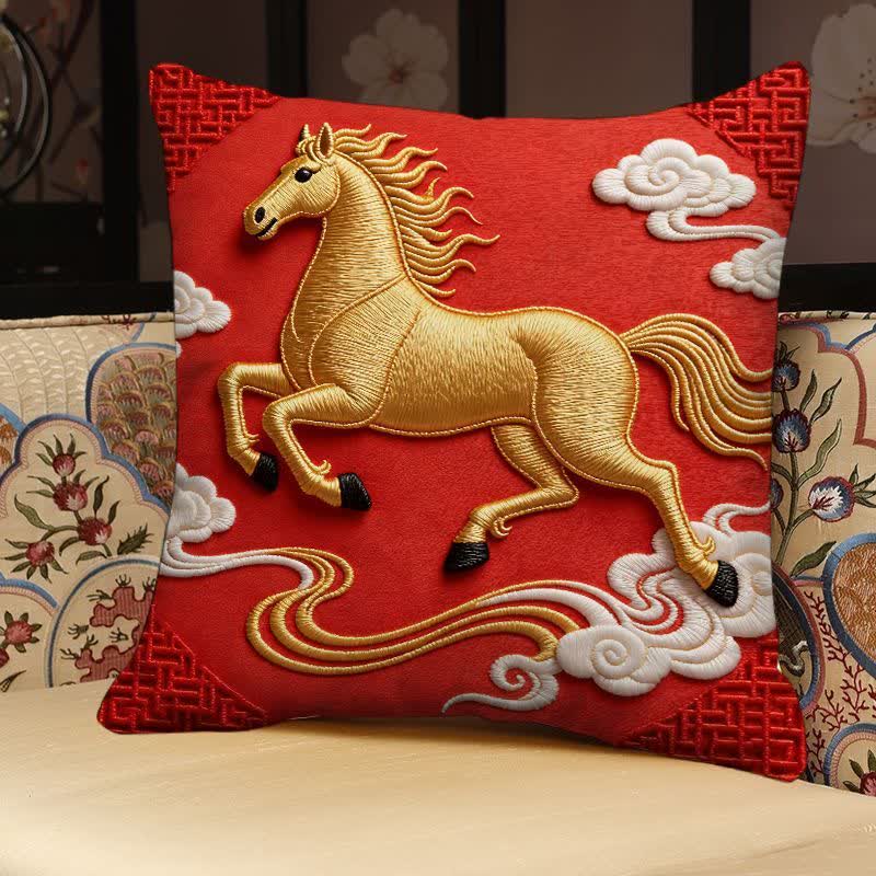 3D Effect Horse Decorative Pillow Cover