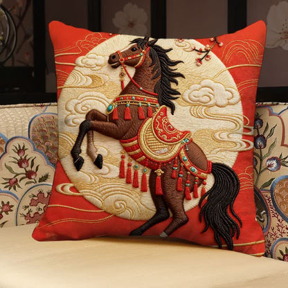 3D Effect Horse Decorative Pillow Cover