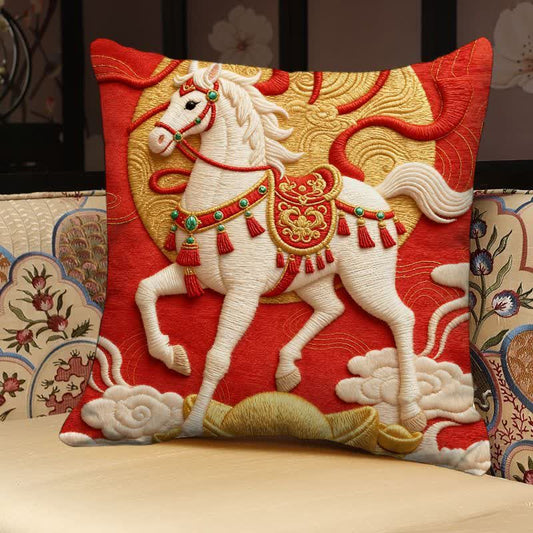 3D Effect Horse Decorative Pillow Cover