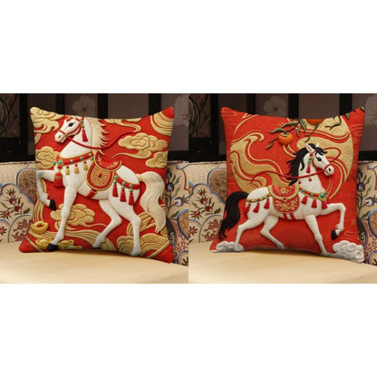 3D Effect Horse Decorative Pillow Cover