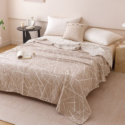 Modern Geometric Jacquard Cotton Gauze Quilt