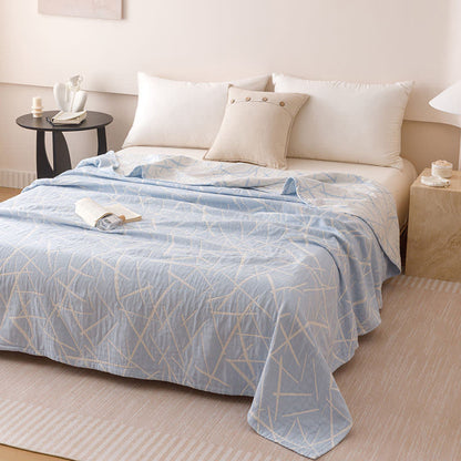 Modern Geometric Jacquard Cotton Gauze Quilt