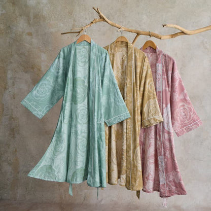Luxurious Peony Pure Cotton Kimono Robe