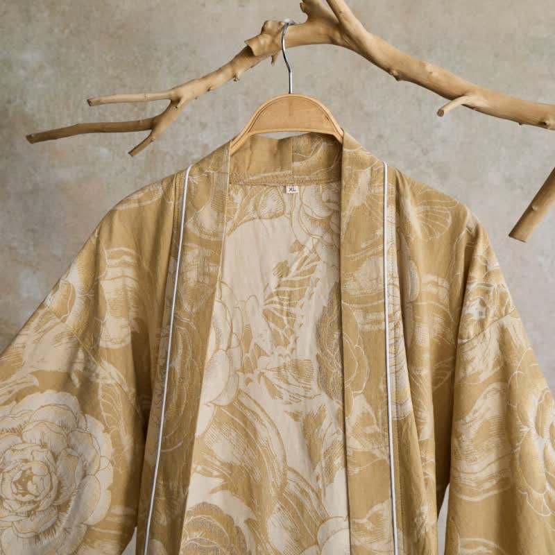 Luxurious Peony Pure Cotton Kimono Robe