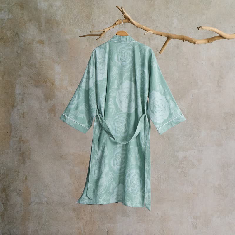 Luxurious Peony Pure Cotton Kimono Robe