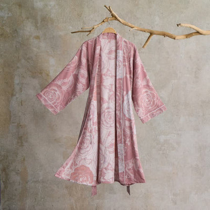 Luxurious Peony Pure Cotton Kimono Robe