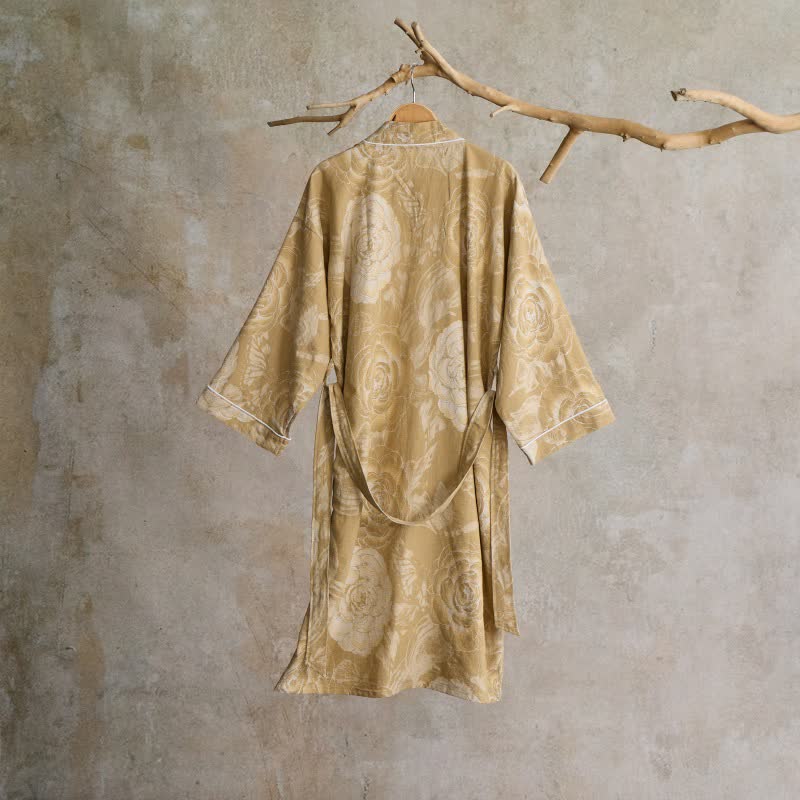 Luxurious Peony Pure Cotton Kimono Robe