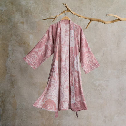 Luxurious Peony Pure Cotton Kimono Robe