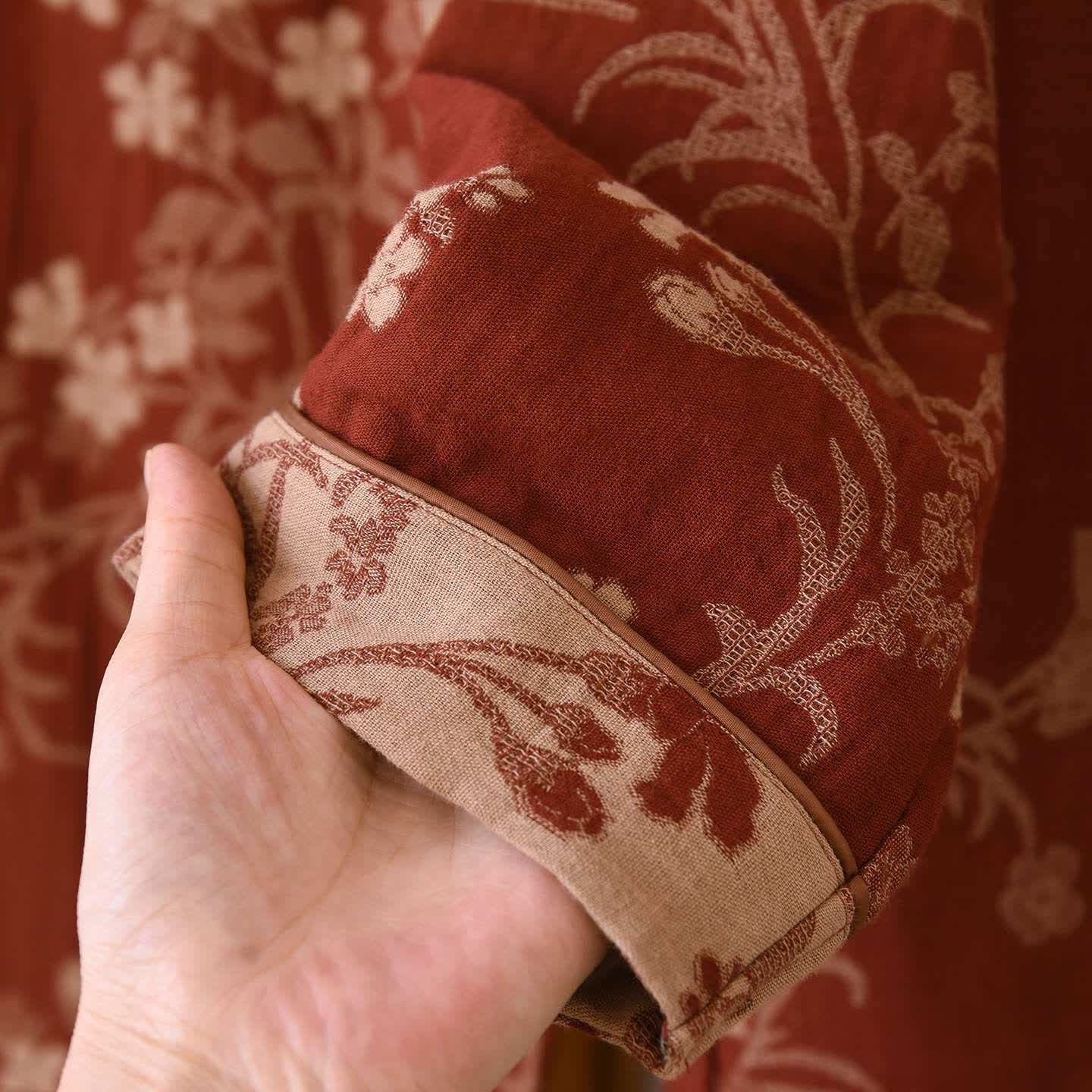 Plum Blossom Jacquard Cotton Gauze Pajamas