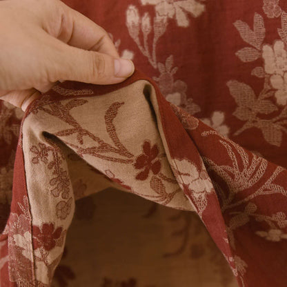 Plum Blossom Jacquard Cotton Gauze Pajamas