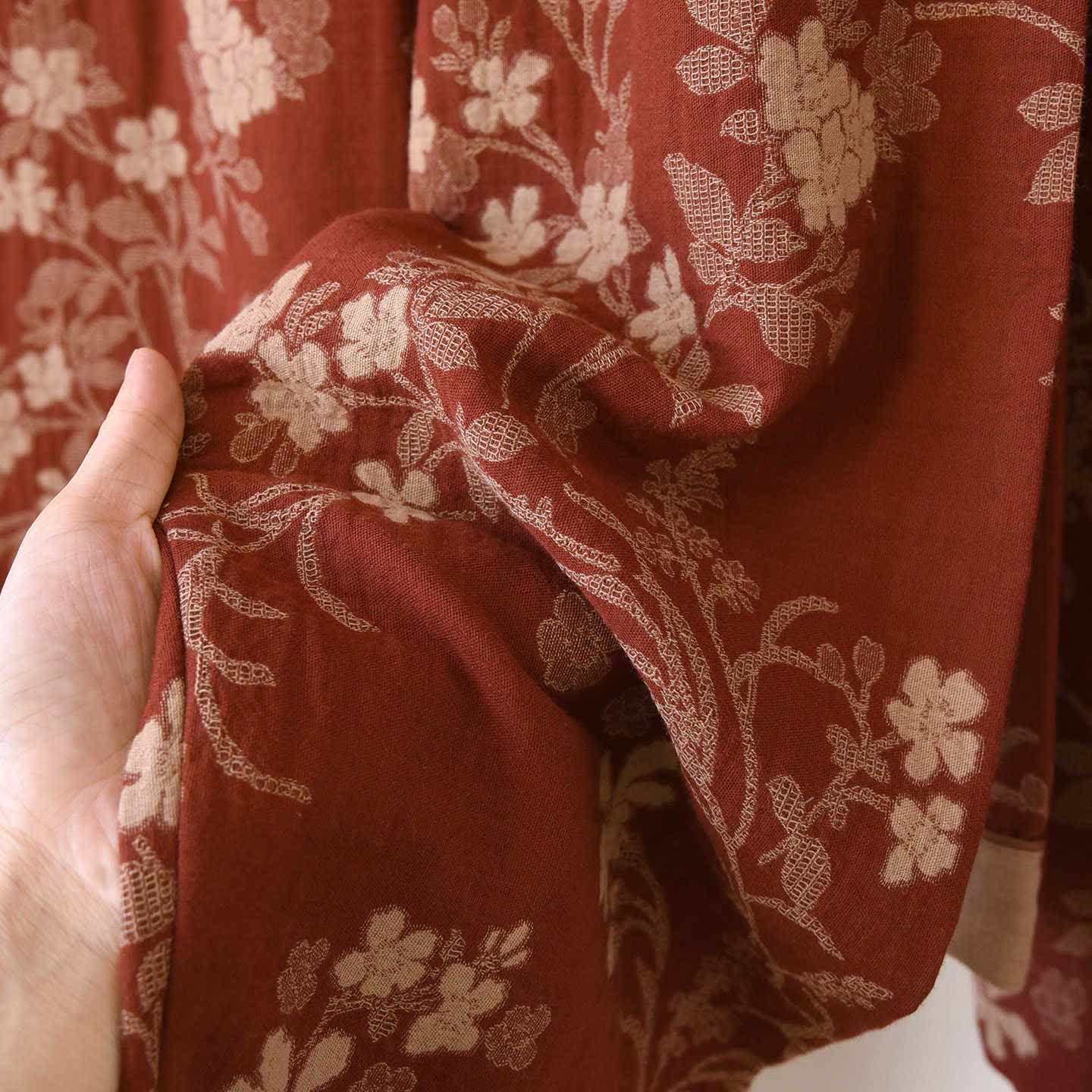 Plum Blossom Jacquard Cotton Gauze Pajamas