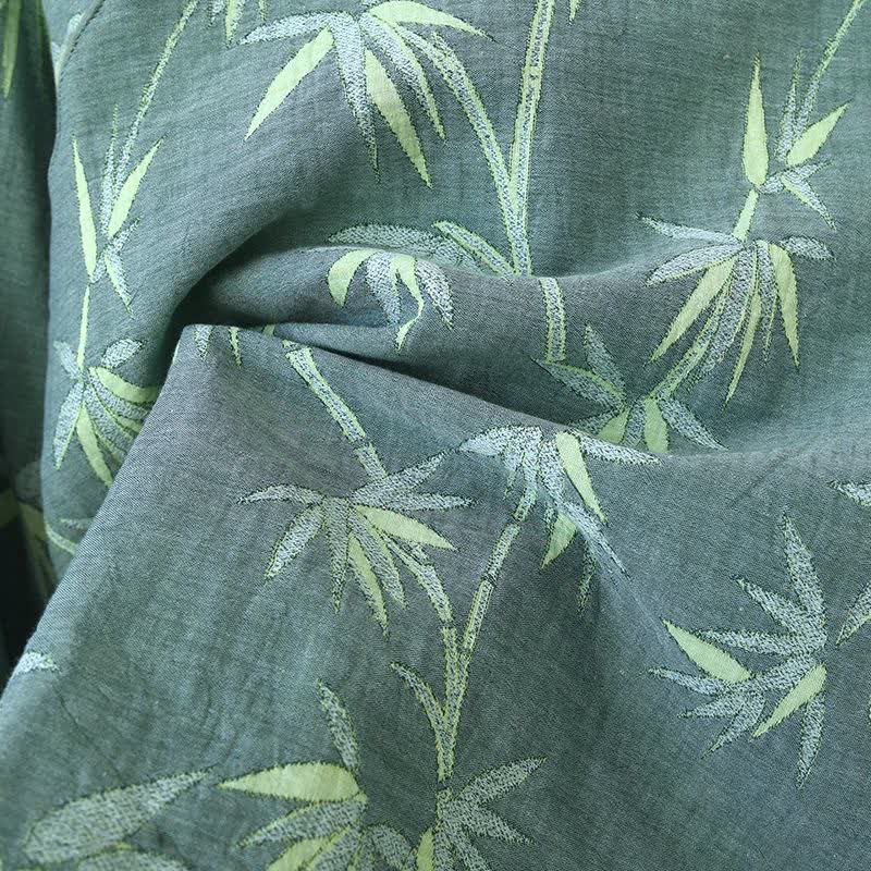 Green Bamboo Jacquard Cotton Gauze Pajamas
