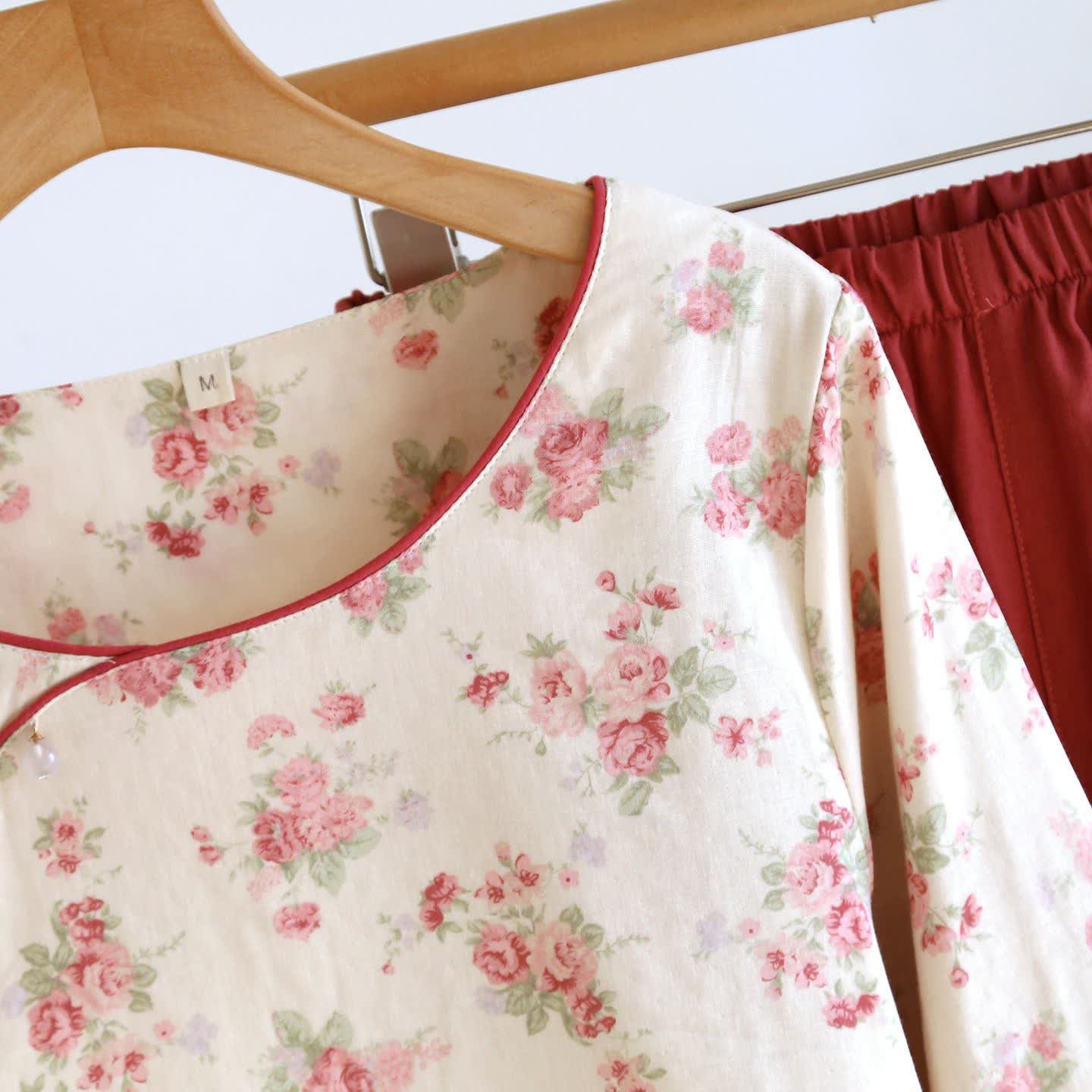 Romantic Rose Cotton Gauze Pajamas