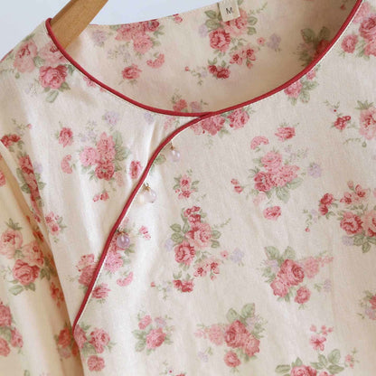 Romantic Rose Cotton Gauze Pajamas