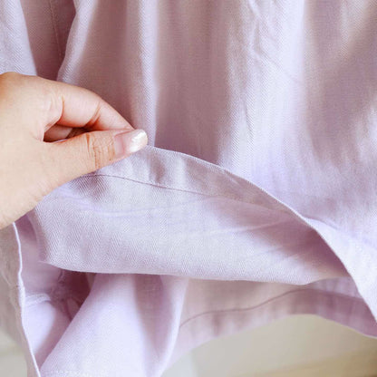 Solid Color Lace-trimmed Short Pajama Set