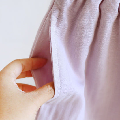 Solid Color Lace-trimmed Short Pajama Set