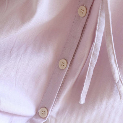 Solid Color Lace-trimmed Short Pajama Set