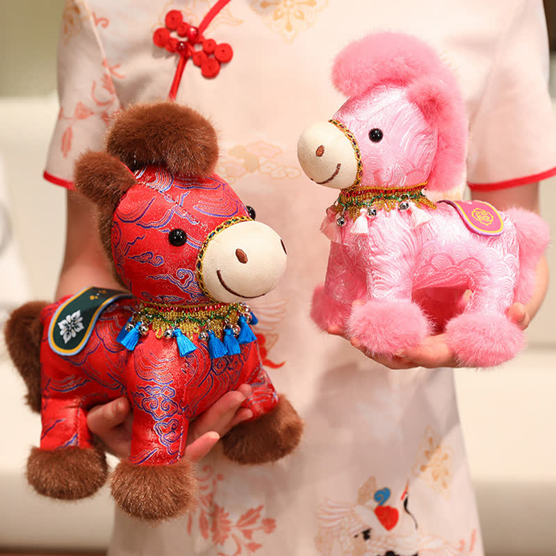 Brocade Chinoiserie Artistic Horse Plushie