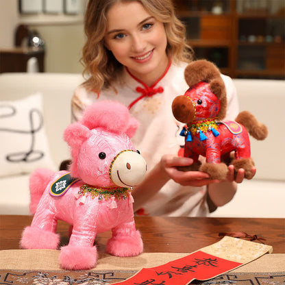 Brocade Chinoiserie Artistic Horse Plushie