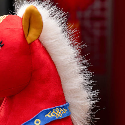 Red & Gold Majestic Horse Mascot Plush