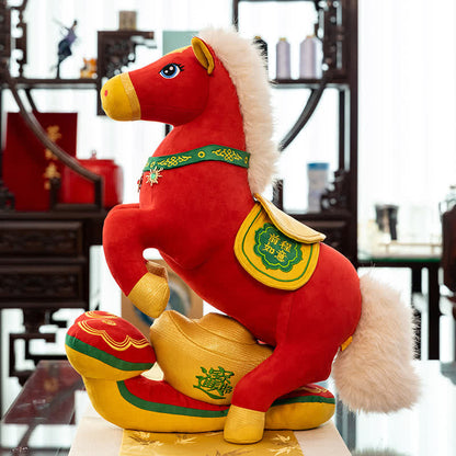 Red & Gold Majestic Horse Mascot Plush