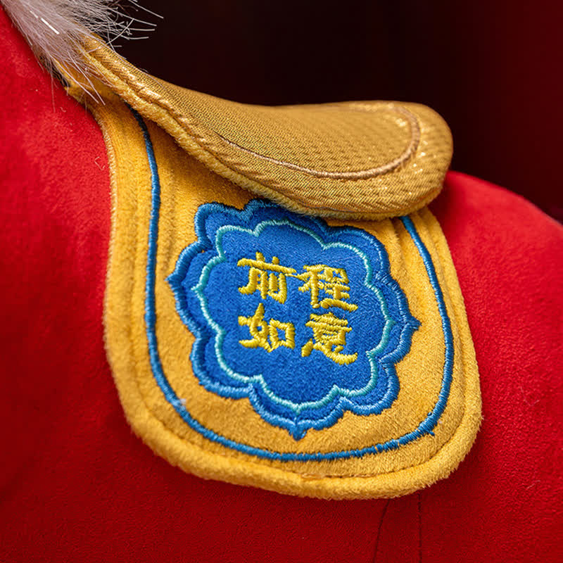 Red & Gold Majestic Horse Mascot Plush